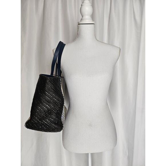 MARC BY MARC JACOBS BLUE ISLE DE SEA TINA WOVEN TOTE PURSE DESIGNER BAG - Picture 3 of 16